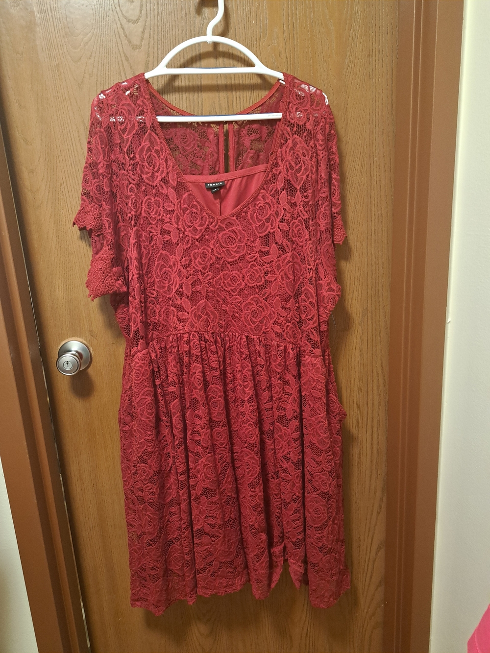 torrid Red Floral Lace Midi Dress